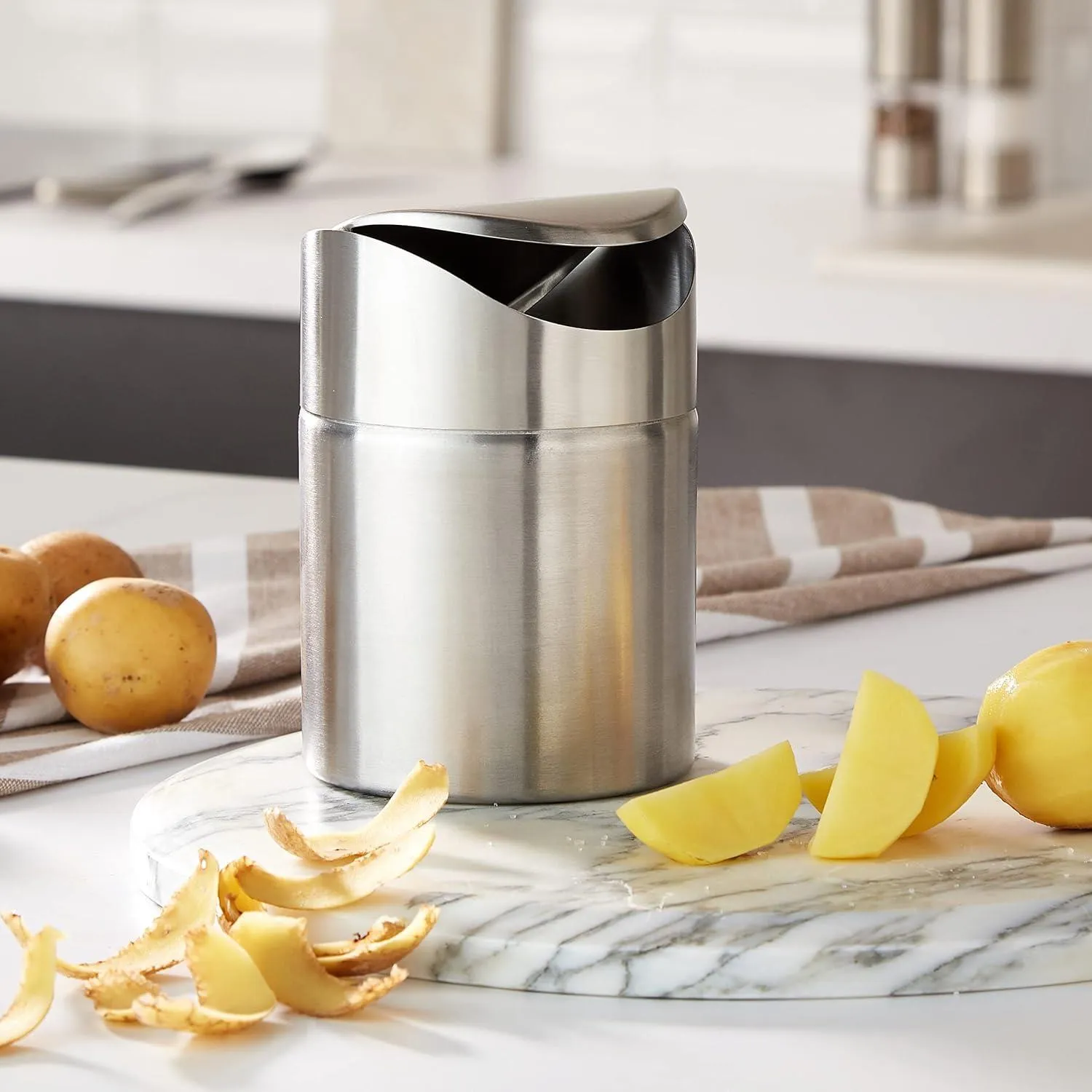 1.5 L Stainless Steel Mini Rubbish Bin