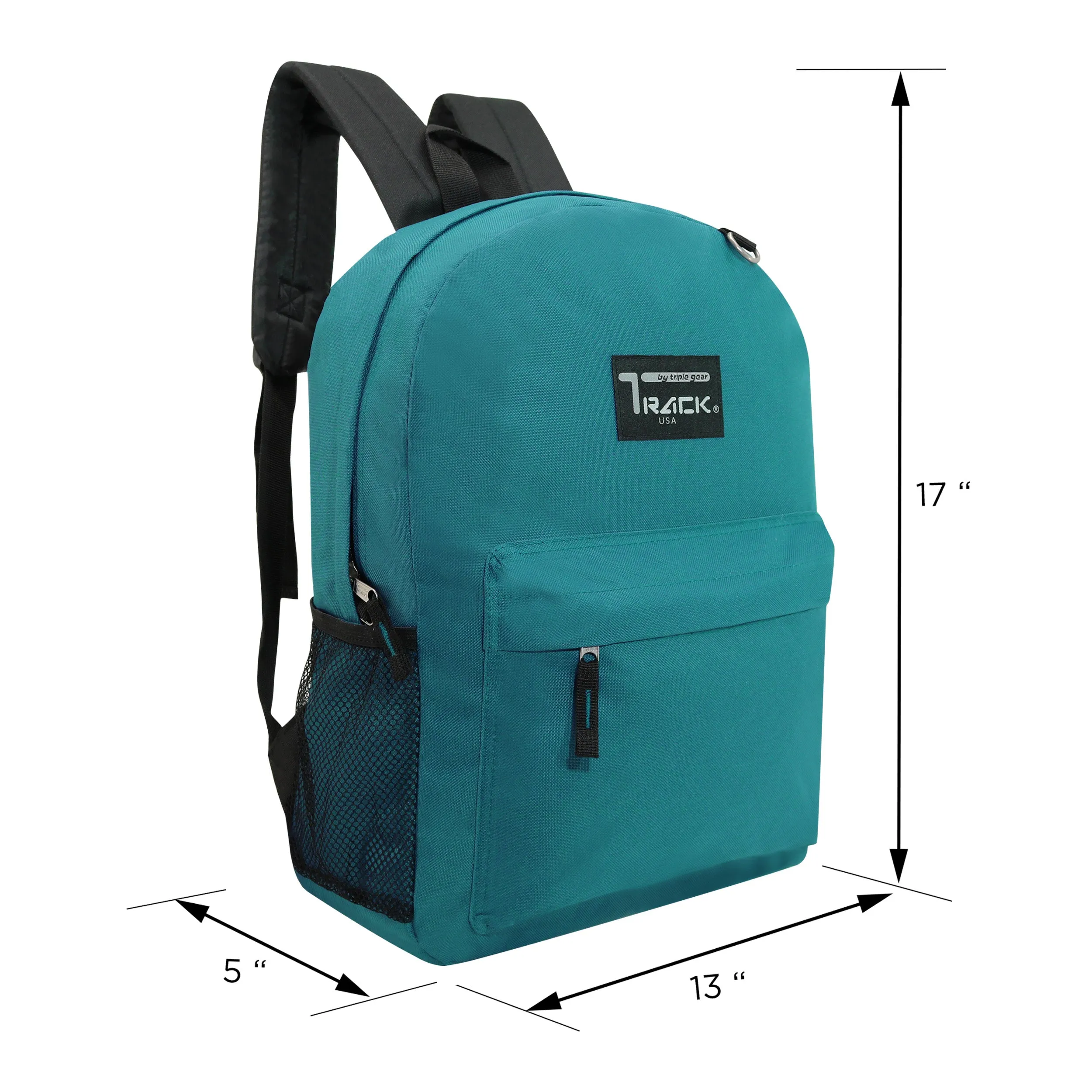 17" Bulk Classic Teal Backpack - Wholesale Case of 24 Bookbags