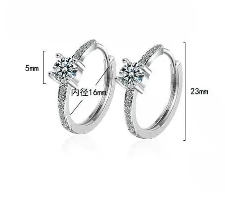 18k Gold 0.3ct 4mm Certified Moissanite Earrings for Women 100% 925 Silver Hoop Earring Wedding Party Jewelry Wholesale