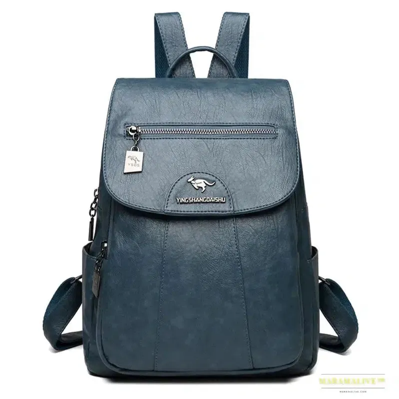 2024 Women's High-Quality Leather Backpack - Retro Vintage Ladies Travel & School Bag