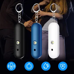 ABS Personal Alarms LED Flashlight 130db Whistle Security Siren Keychain