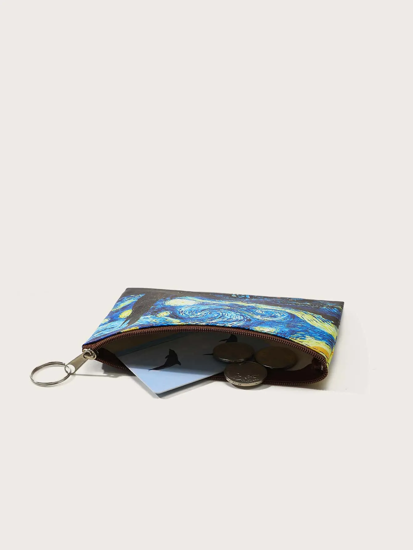 Abstract Moonlight Zipper Coin Purse Mini Bag Change Pouch Small Coin Holder