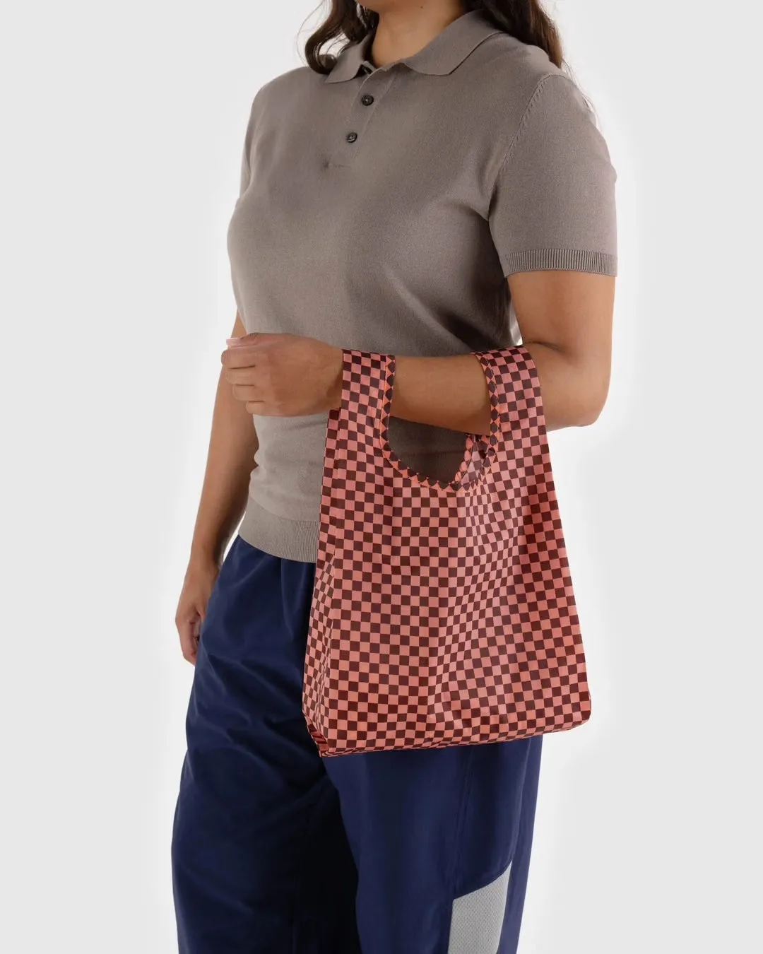 Baby Reusable Tote (Pink Brown Check)