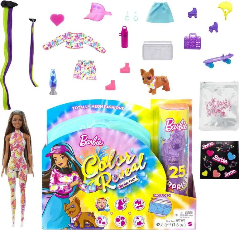 Barbie Colour Reveal Totally Neon Fashions Tie Dye Blue