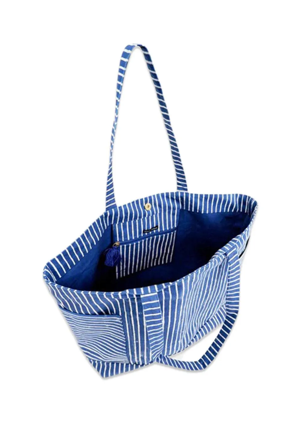 BCOCEAN vintage-look striped beachbag - Ocean Stripe