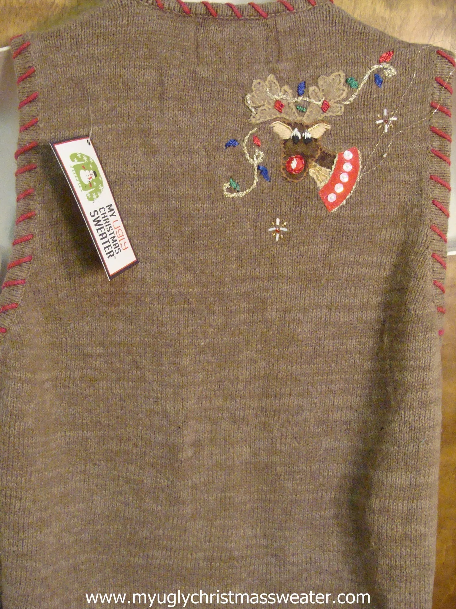 Bling Reindeer Ugly Christmas Sweater Vest