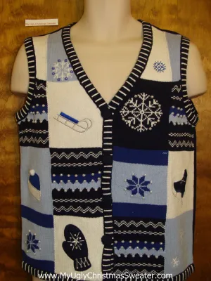 Blue Blocks Ugliest Christmas Sweater Vest