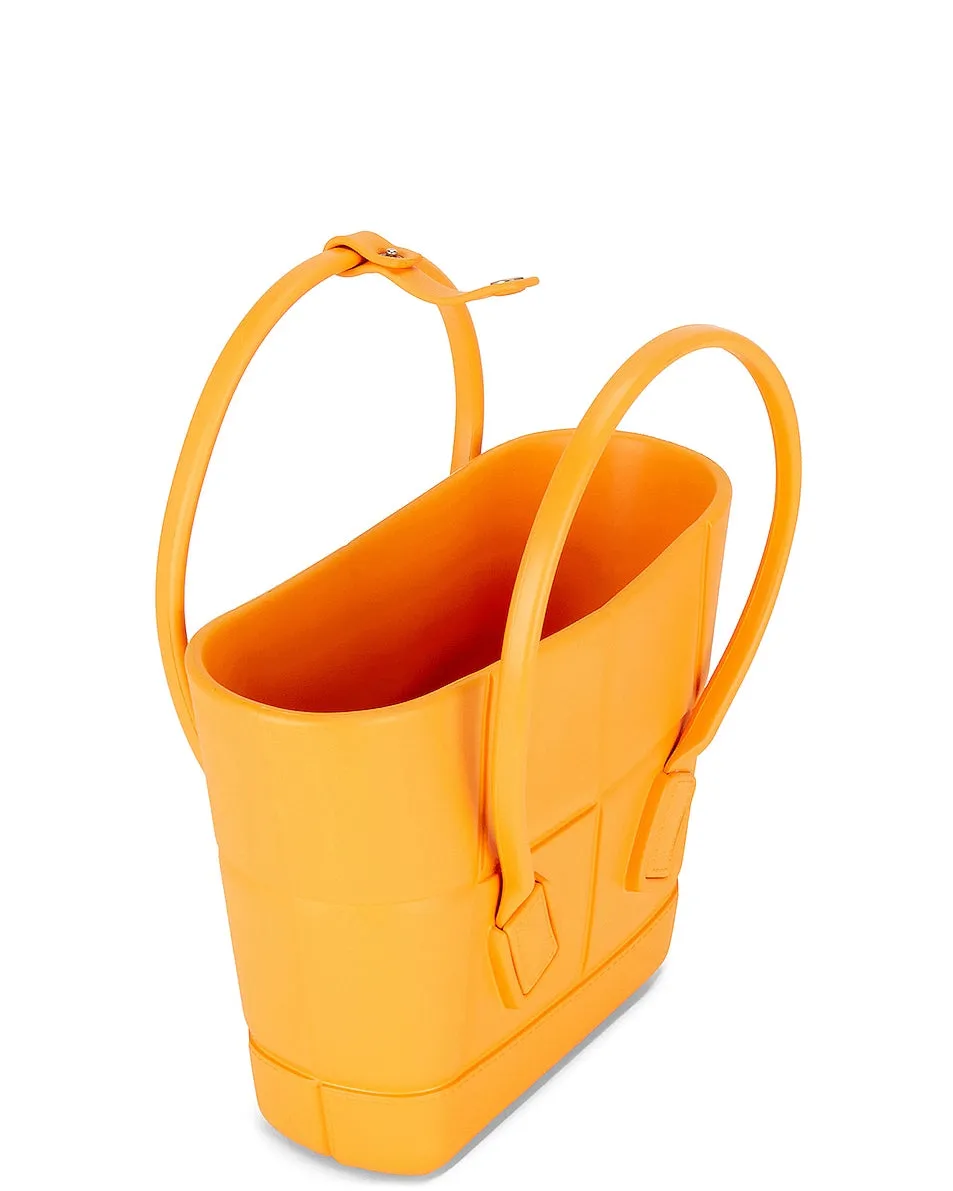 Bottega Veneta Mini Arco Shopping Tote, Tangerine & Silver