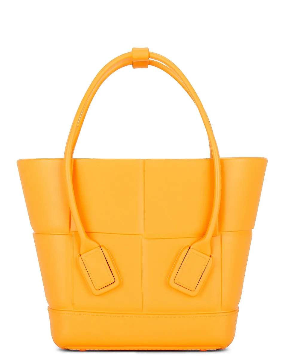 Bottega Veneta Mini Arco Shopping Tote, Tangerine & Silver