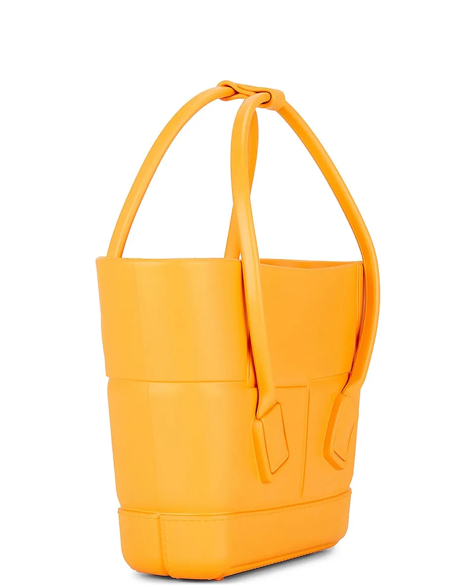 Bottega Veneta Mini Arco Shopping Tote, Tangerine & Silver