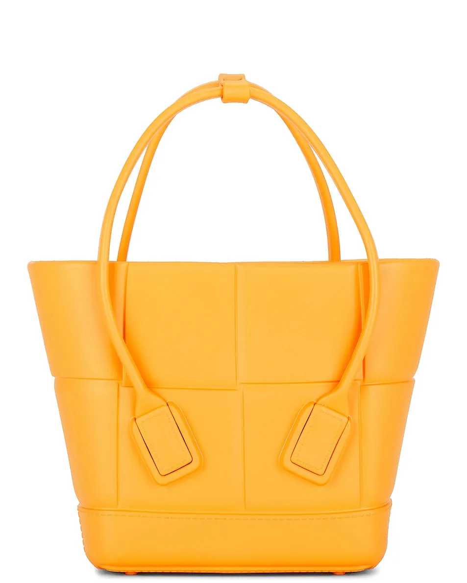 Bottega Veneta Mini Arco Shopping Tote, Tangerine & Silver