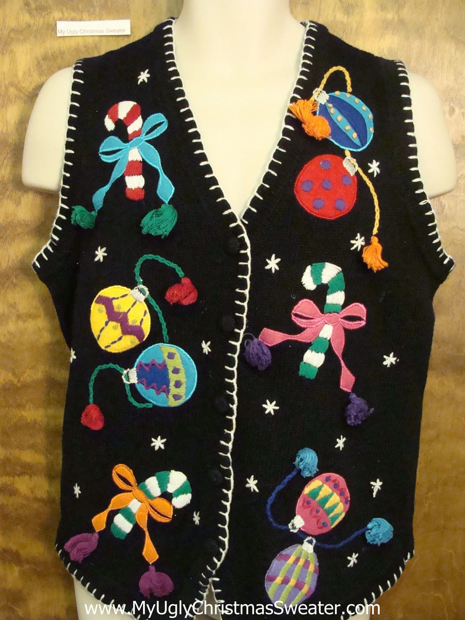 Candycanes and Ornaments Ugliest Christmas Sweater Vest