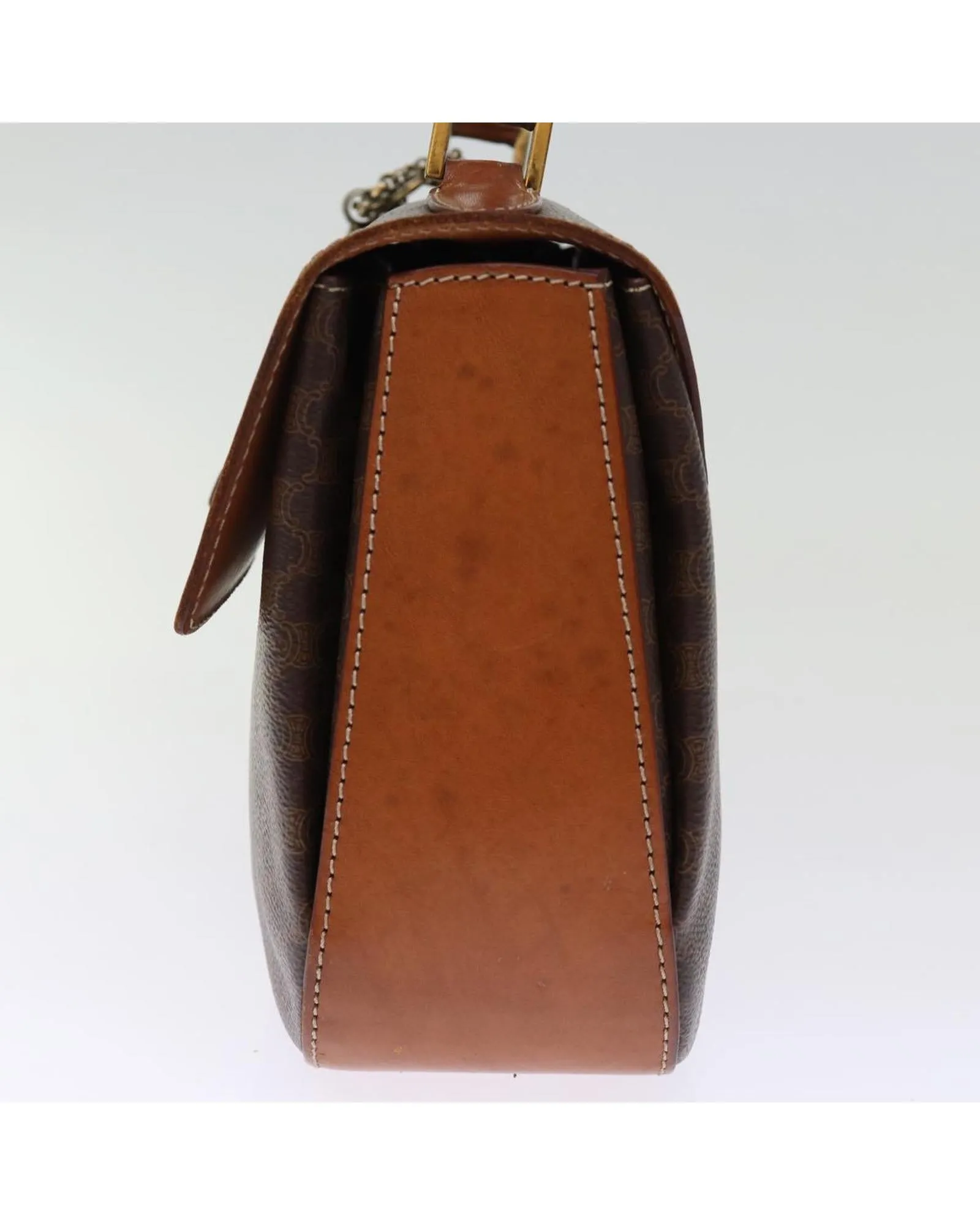 Canvas Brown Hand Bag with Shoulder Strap