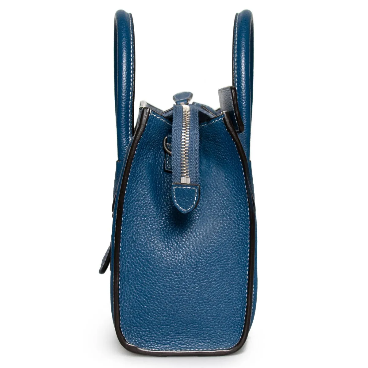 Celine Nano Luggage Navy Calfskin Leather Bag