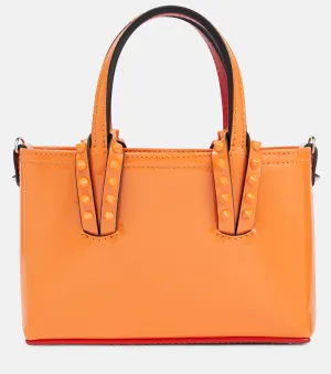 Christian Louboutin Cabata Nano Tote Bag in Patent Leather, Orange