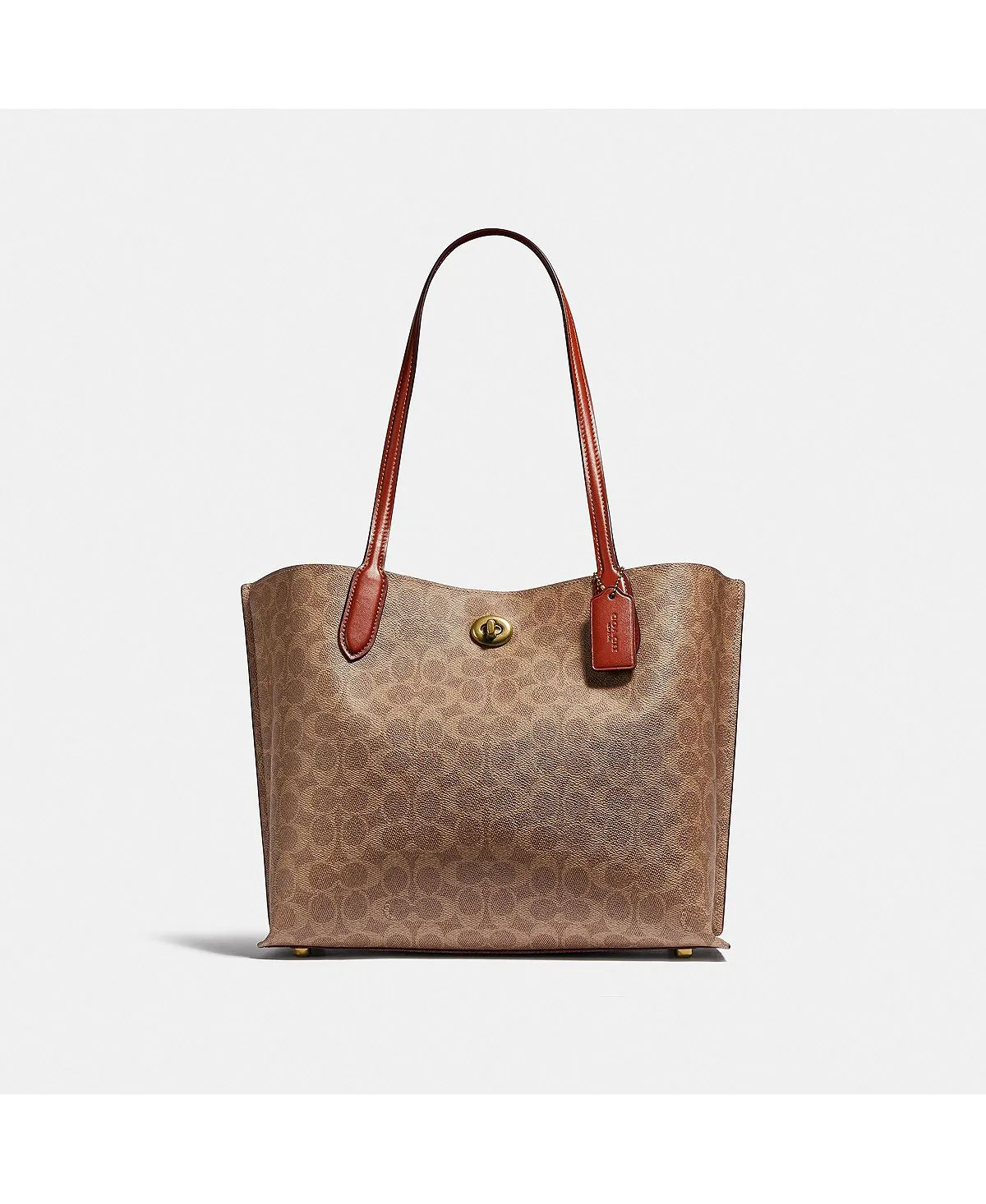 COACH Signature Coated Canvas Tote with Internal Zip Pocket