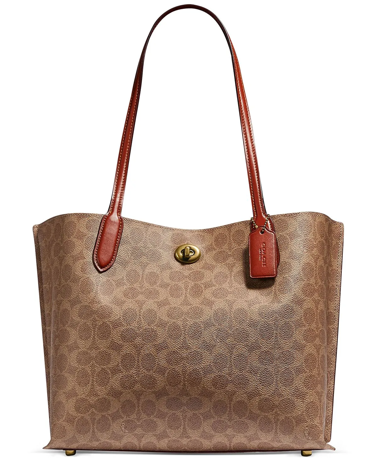 COACH Signature Coated Canvas Tote with Internal Zip Pocket