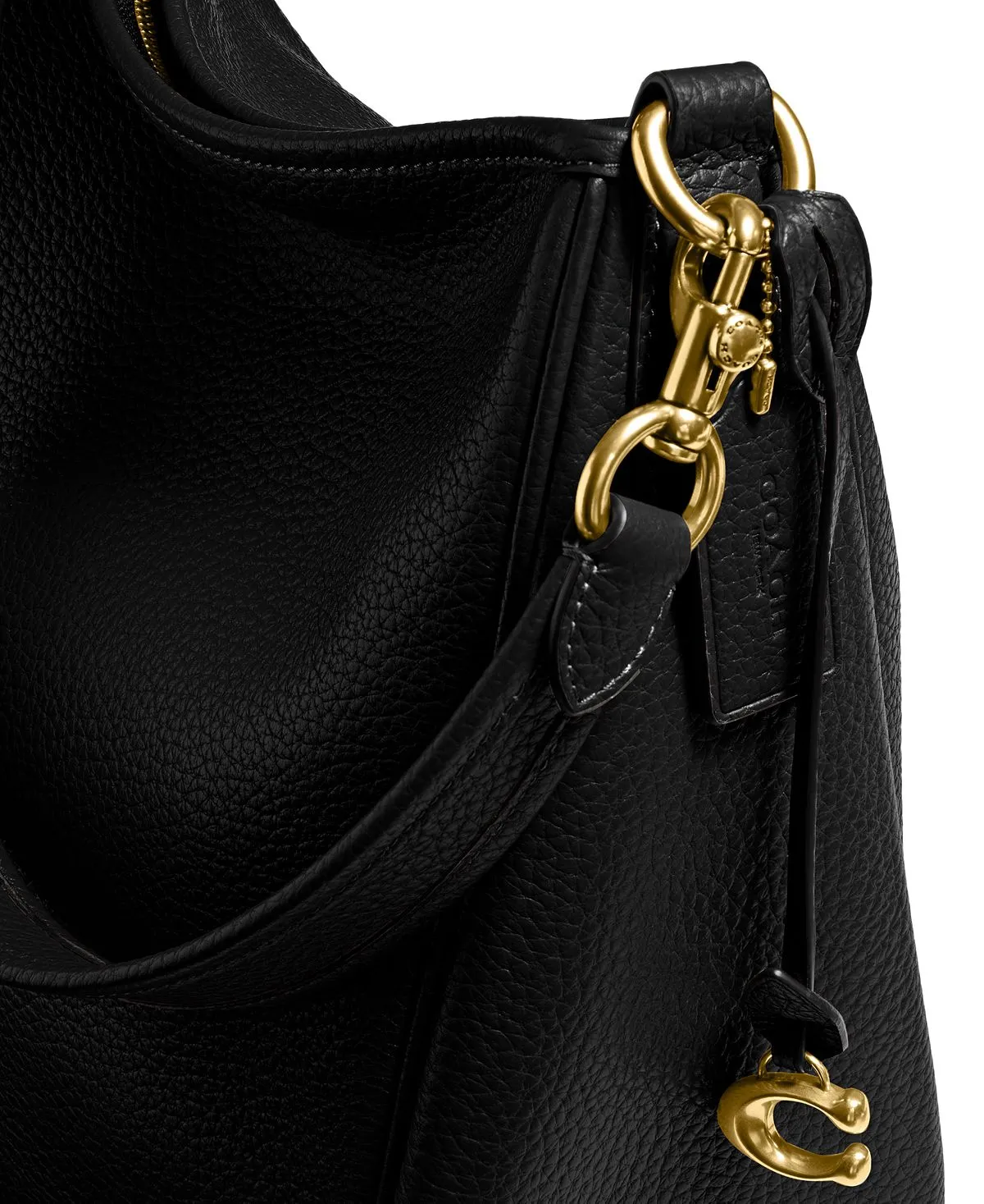 COACH Soft Pebble Leather Cary Shoulder Bag, black