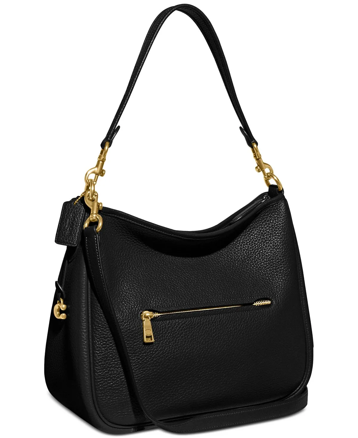 COACH Soft Pebble Leather Cary Shoulder Bag, black