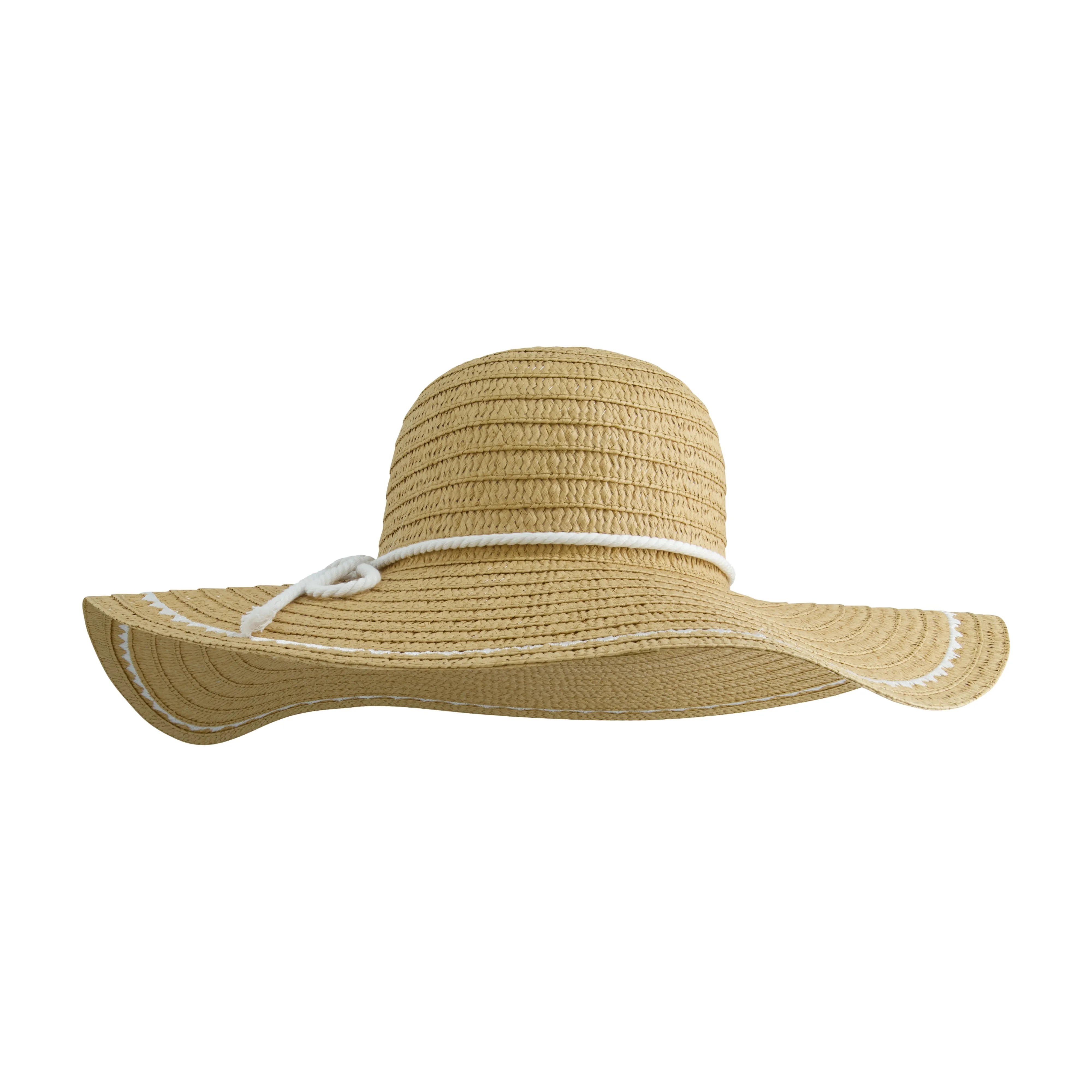 Daisy Fuentes Women's Floppy Beach Paper Braid Straw Sunhat with Embroidery