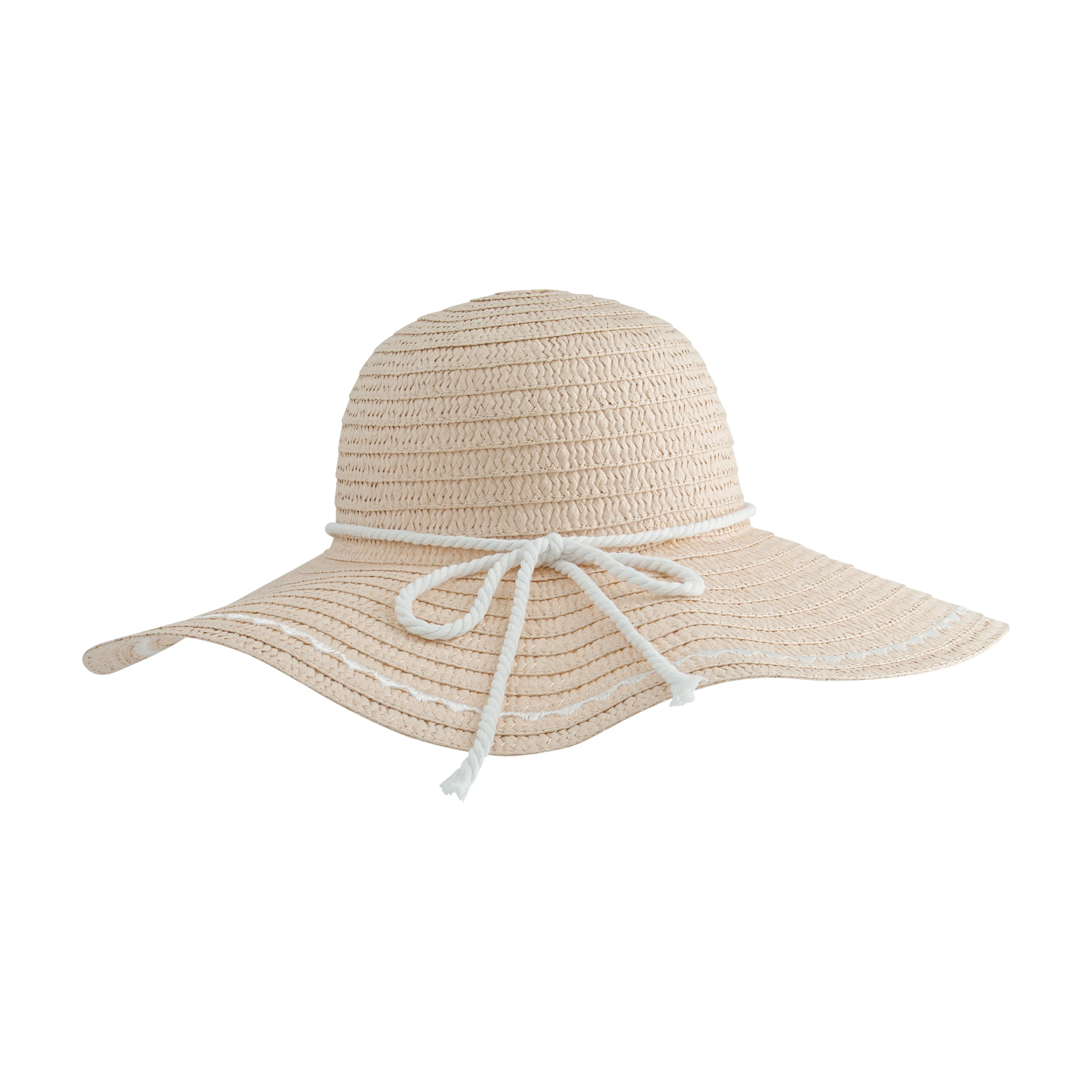 Daisy Fuentes Women's Floppy Beach Paper Braid Straw Sunhat with Embroidery