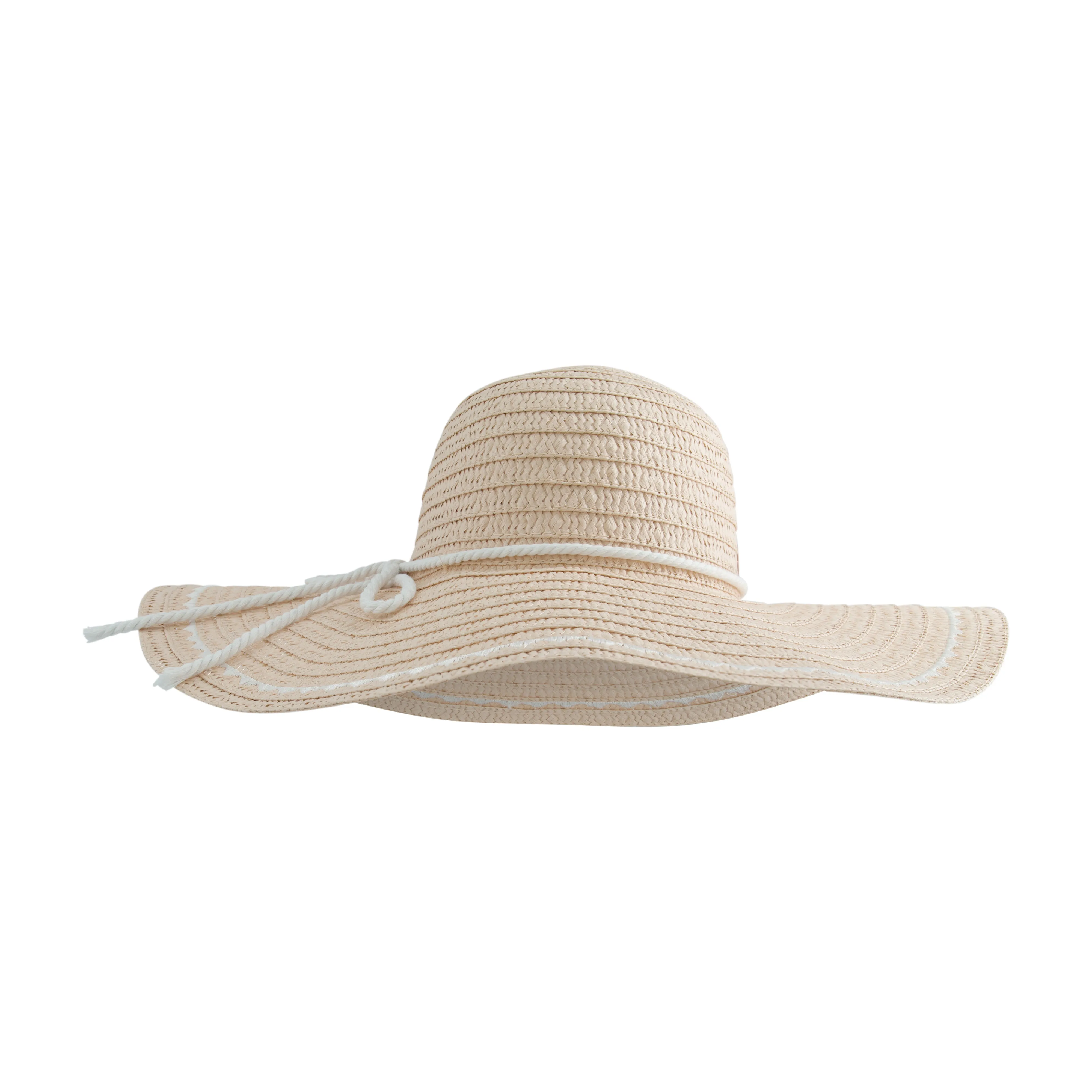 Daisy Fuentes Women's Floppy Beach Paper Braid Straw Sunhat with Embroidery