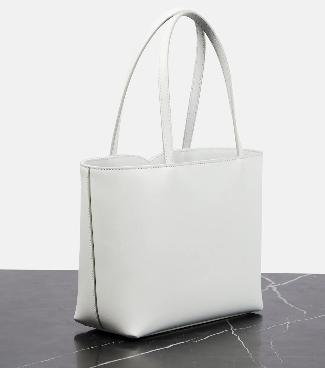 Dolce&Gabbana medium dg leather tote, white