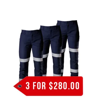 FXD Workwear Refelctive Cuffed Work Pants (WP-4WT)-3 Pack