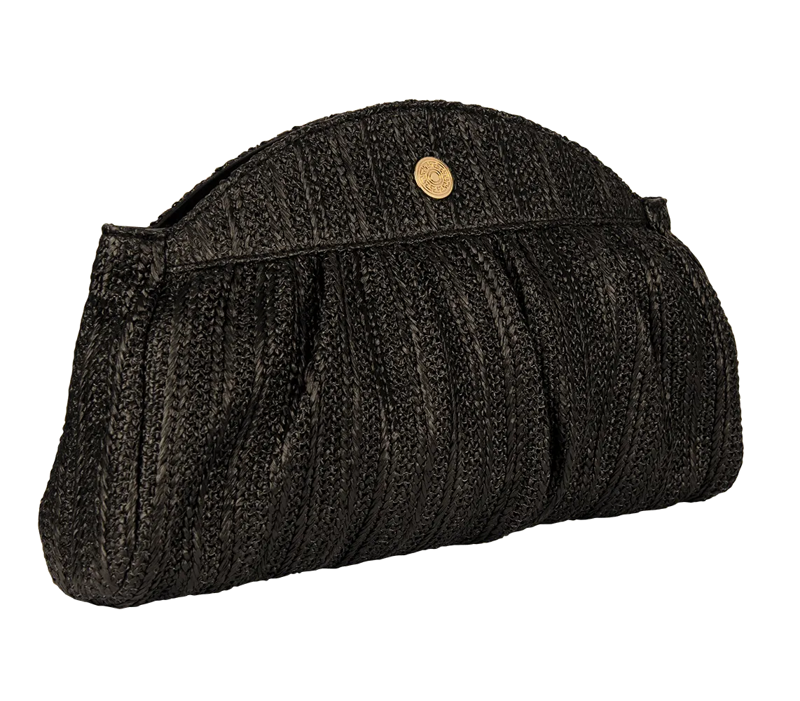 Ios Raffia Straw Clutch