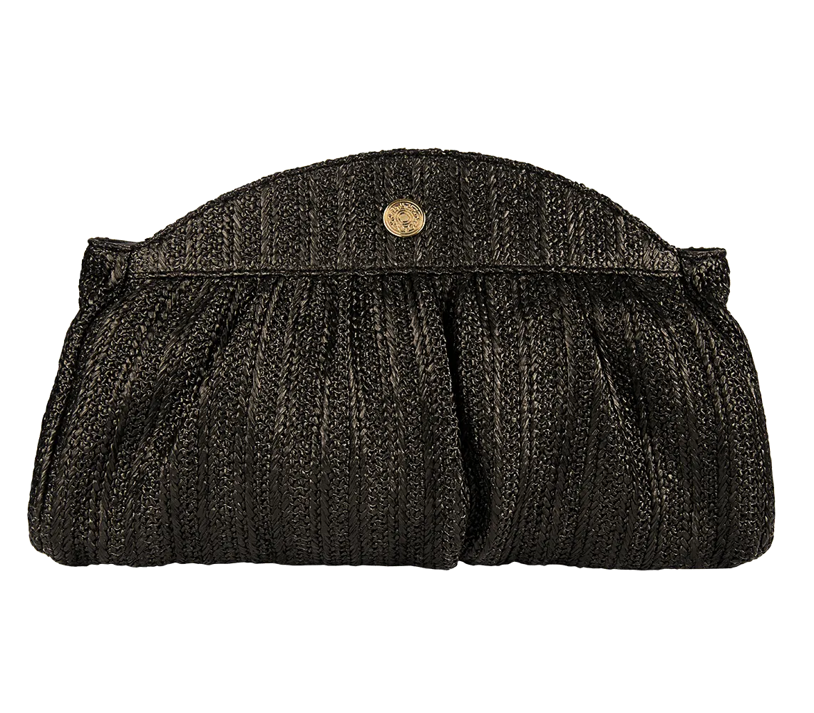 Ios Raffia Straw Clutch