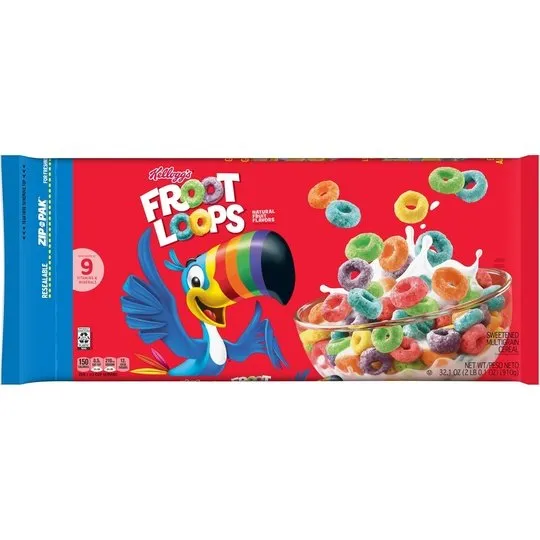 Kellogg's Froot Loops Original Cold Breakfast Cereal, 32.1 oz Bag