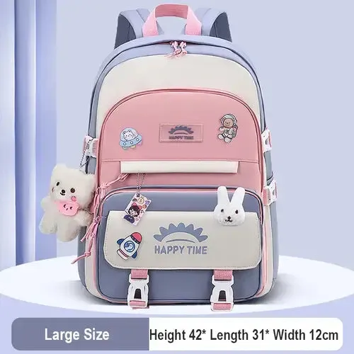 Large Capacity Cute Women Multi-Pocket Nylon Backpack Ins Junior High