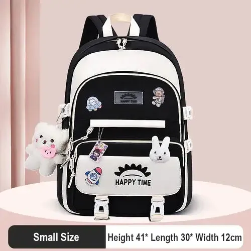 Large Capacity Cute Women Multi-Pocket Nylon Backpack Ins Junior High