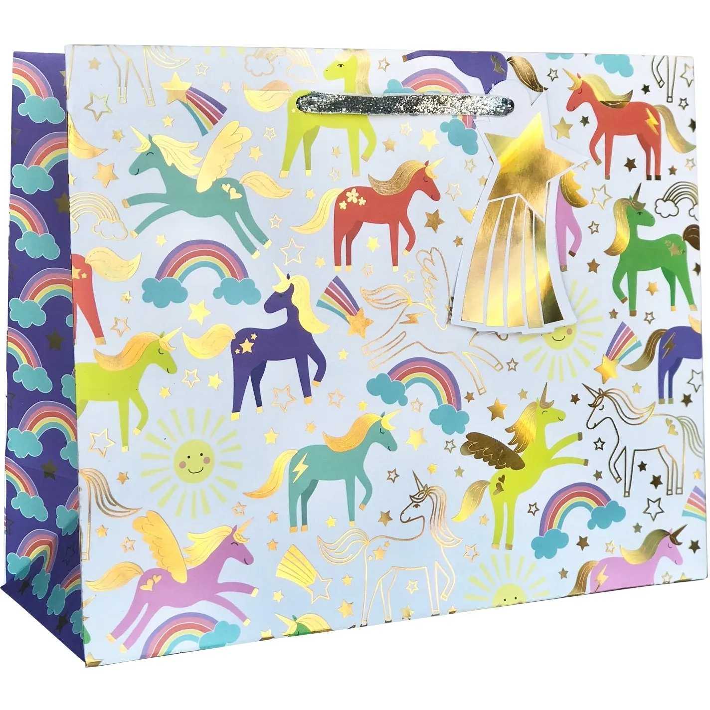 Large Matte Kids Gift Bags, Unicorns