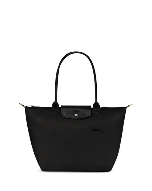 Le Pliage Green Longchamp Recycled Nylon Tote in Black