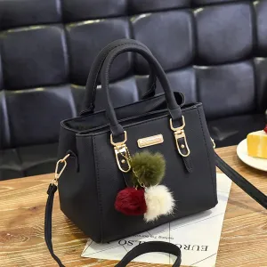 Leather Ladies Hand Bag , Women Vintage Purse Plush Tassel