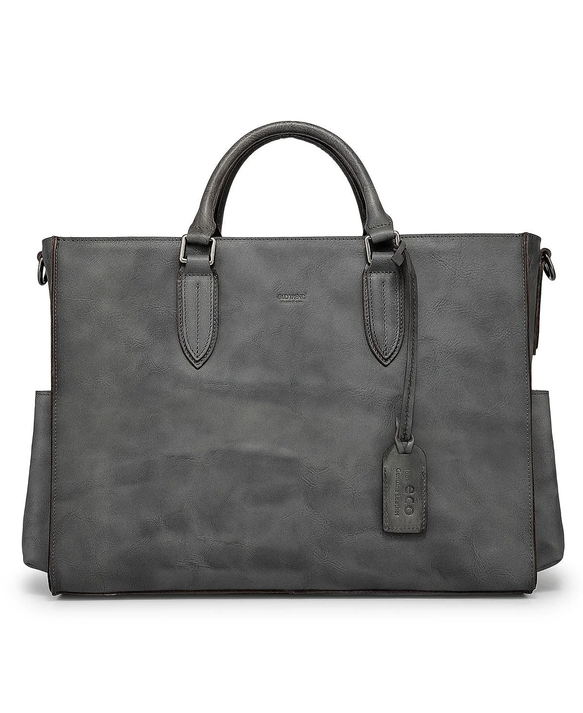 Leather tote bag Monte OLD TREND, gray