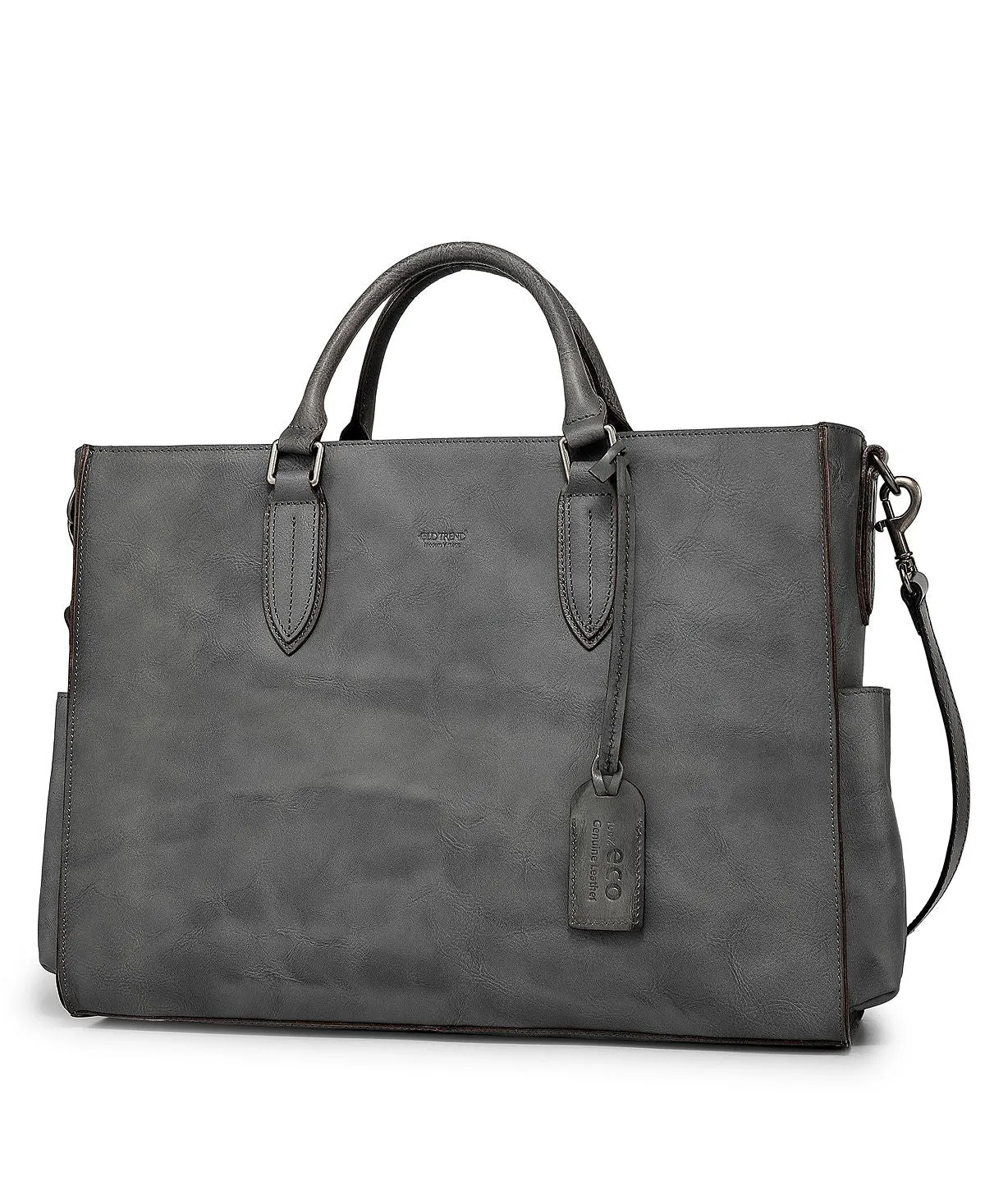 Leather tote bag Monte OLD TREND, gray