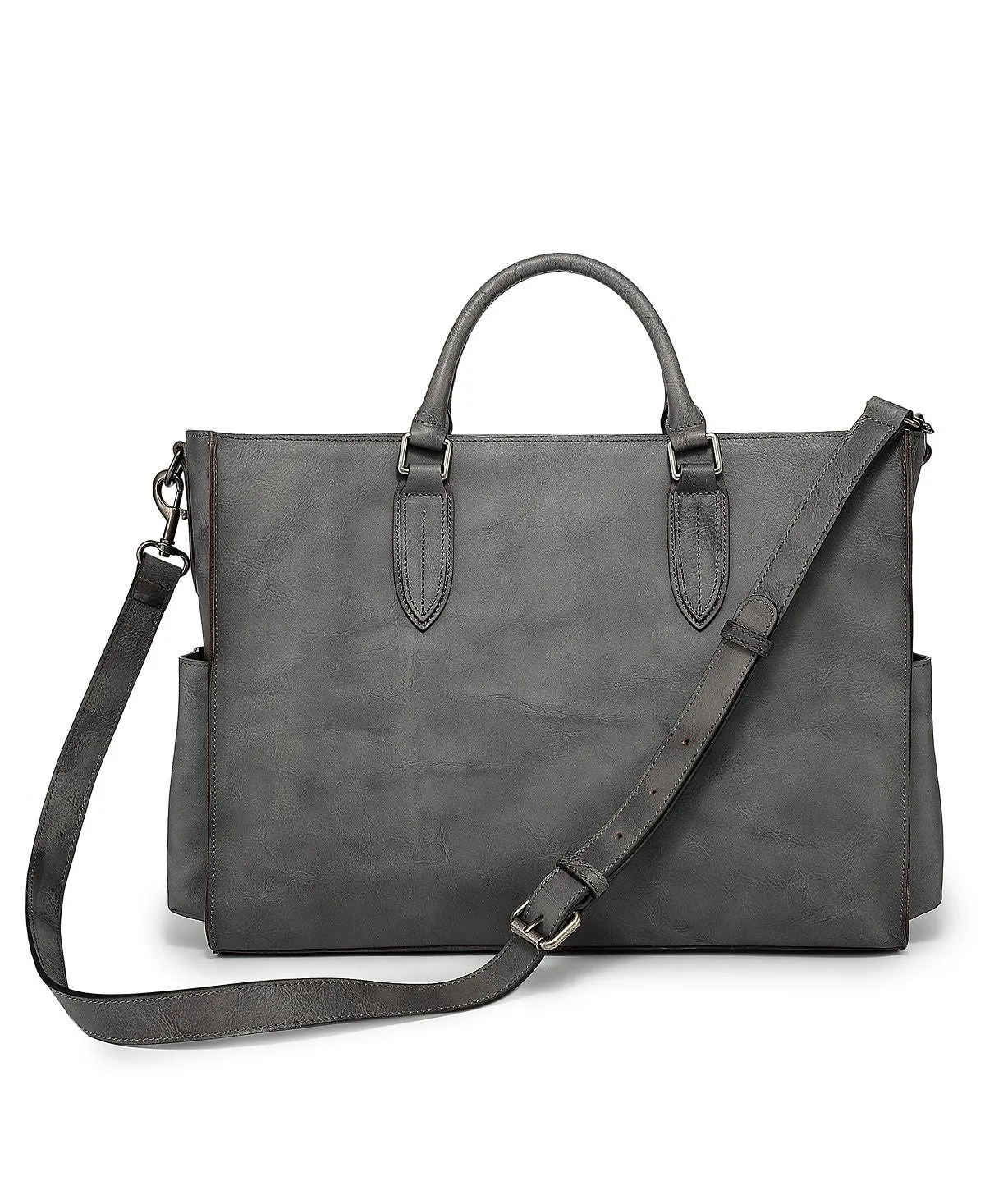 Leather tote bag Monte OLD TREND, gray