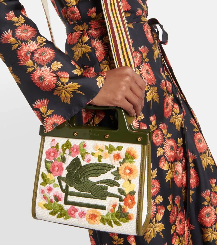 Love Trotter Mini Tote Bag with Etro Embroidery, Multicolor