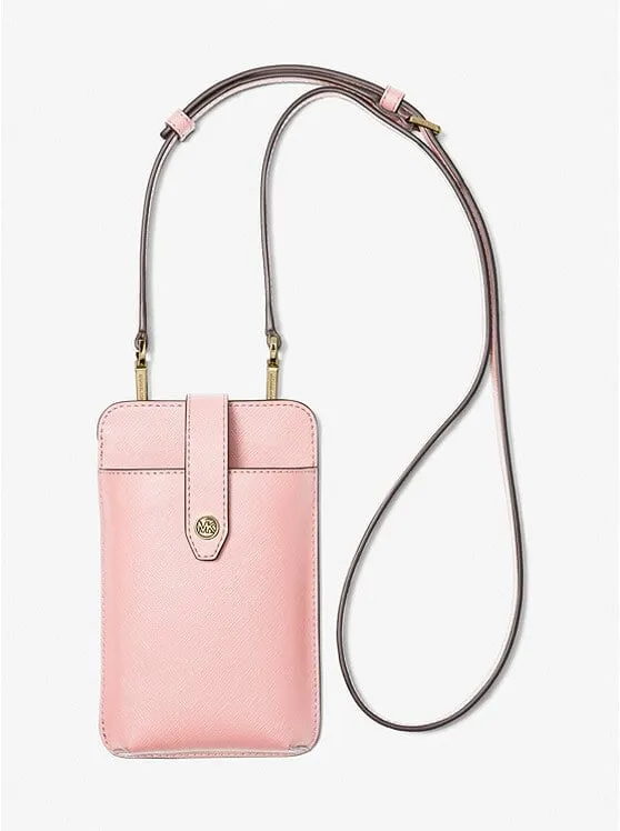 Michael Michael Kors Saffiano Leather Smartphone Crossbody Bag, Pink