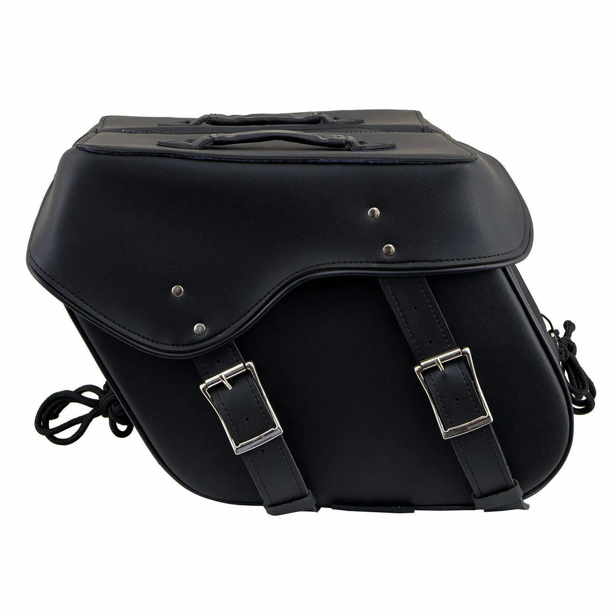 Milwaukee Leather SH55201ZB Black Large PVC Zip-Off Throwover Motorcycle Saddlebags