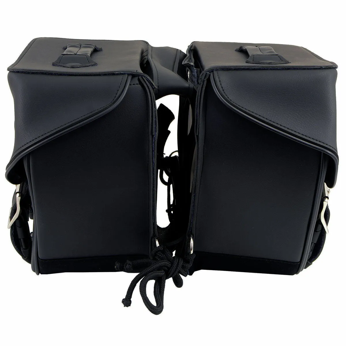 Milwaukee Leather SH55201ZB Black Large PVC Zip-Off Throwover Motorcycle Saddlebags