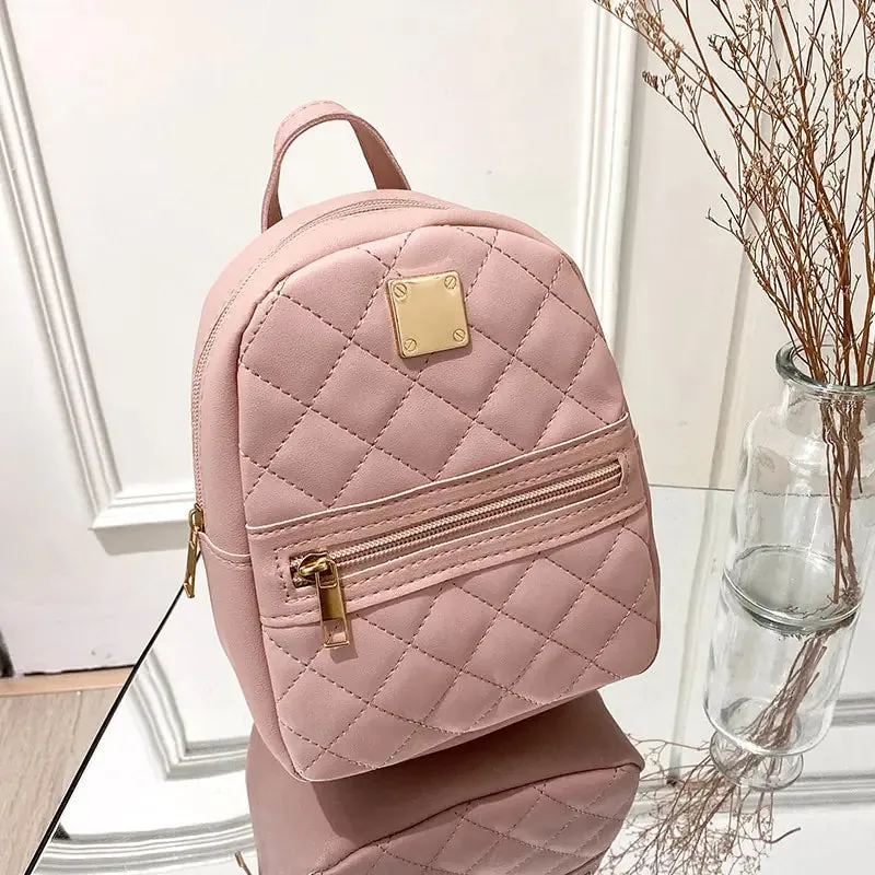 Mini Backpack For Women PU Leather Multifunction Crossbody Bag