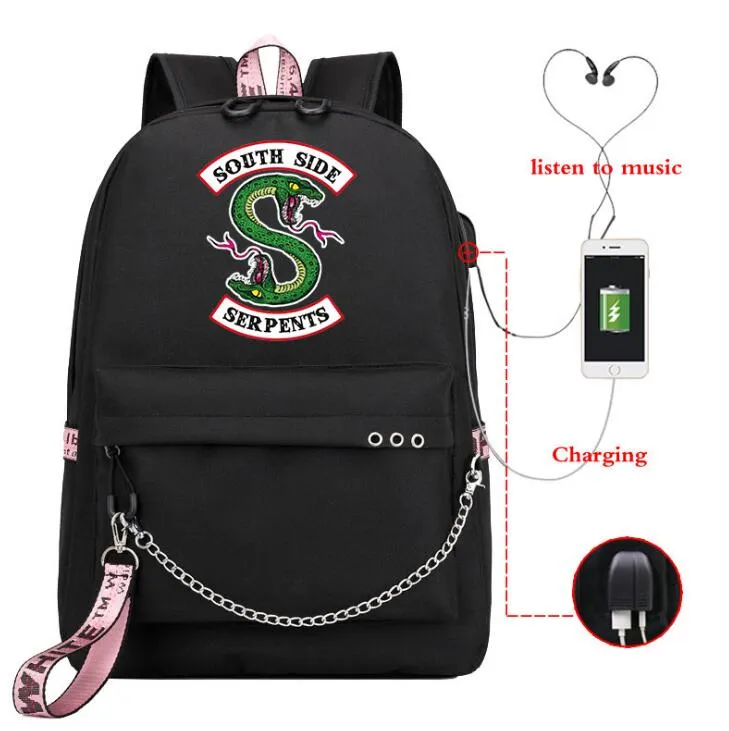 Mochila RIVERDALE South Side Backpack Usb Charge Laptop Backpack School Bags for Teenage Girls Women Backpacks Travel Backpack