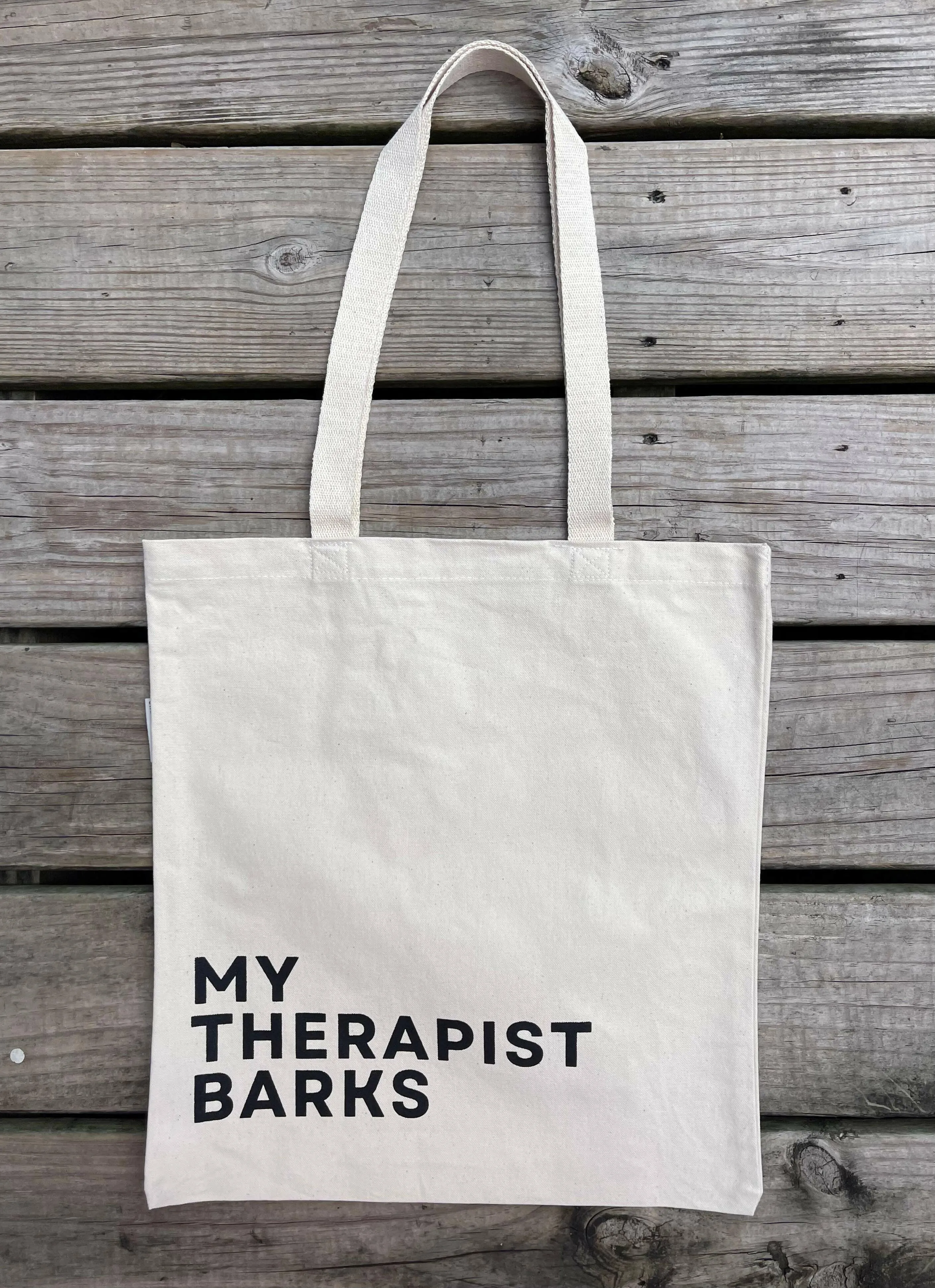 My Therapist Barks Tote Bag