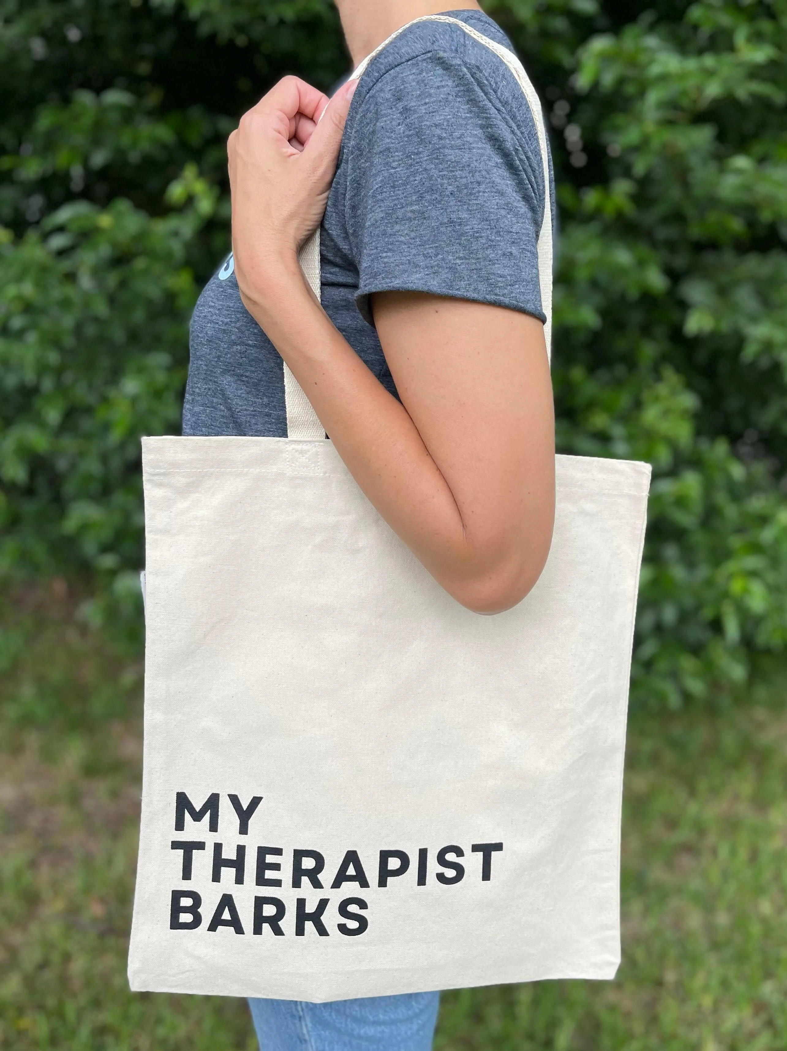 My Therapist Barks Tote Bag