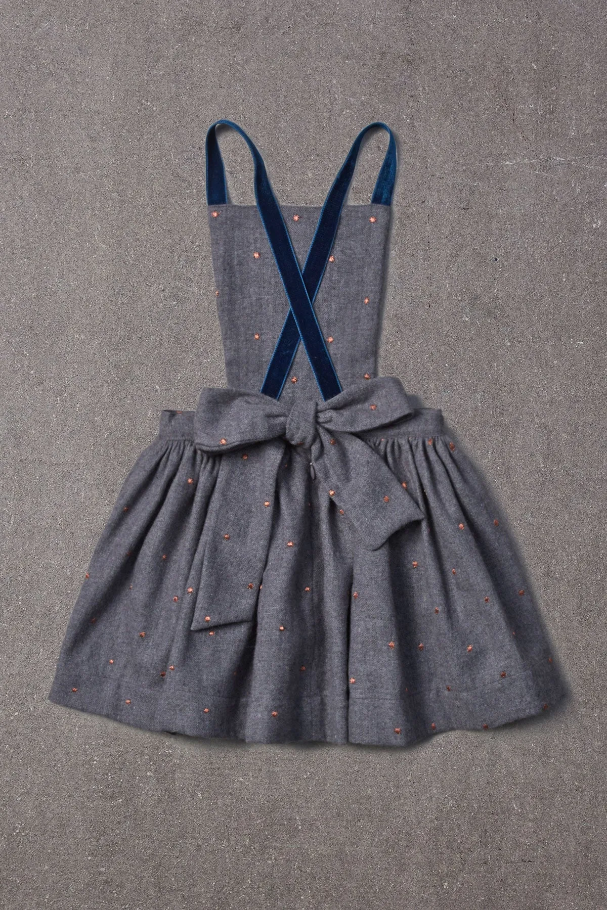 Nellystella Ella Girls Dress - Grey Polka Dot