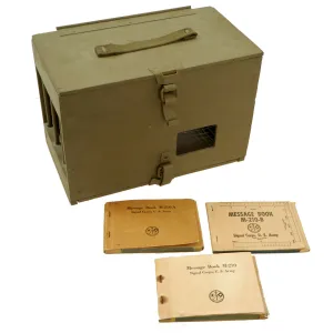 Original U.S. WWII Army Messenger Pigeon PG-102/CB Wooden Carrier Box With Message Books