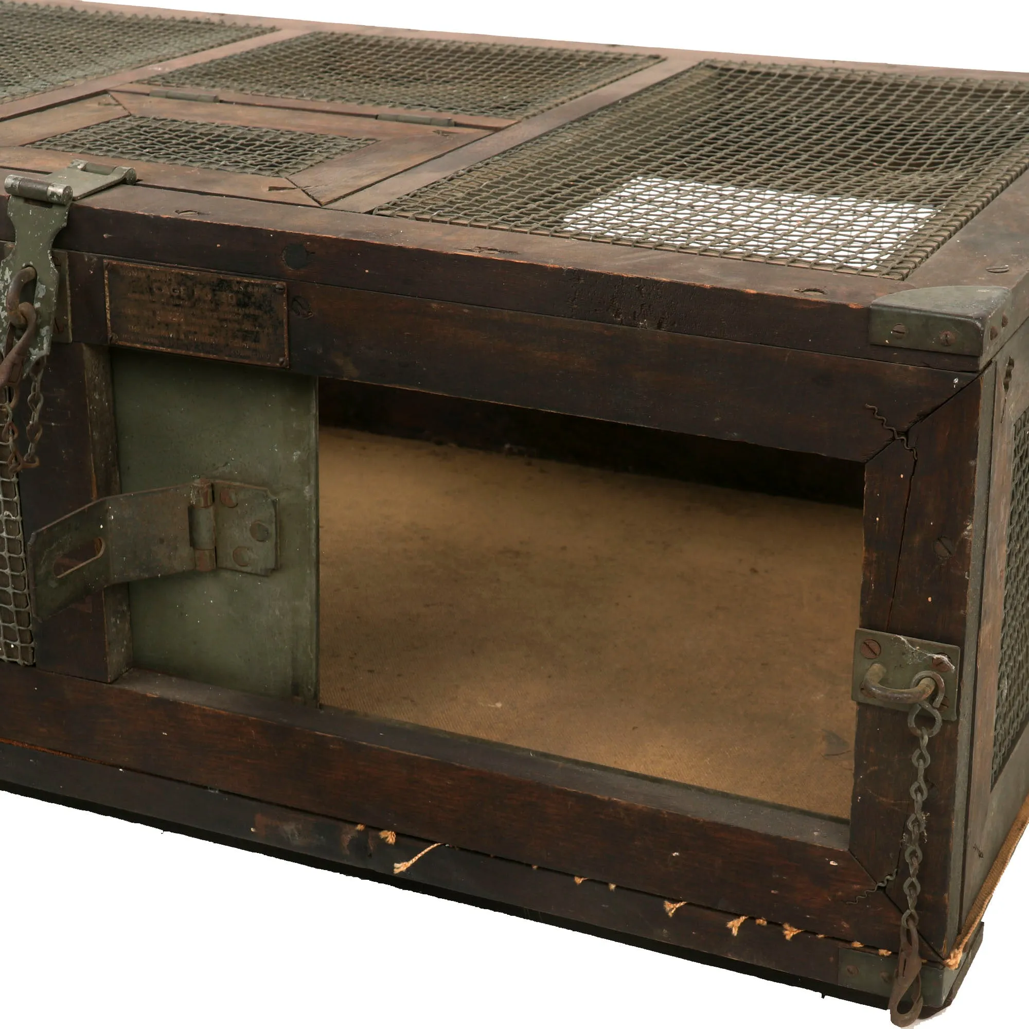 Original U.S. WWII Army Signal Corps Messenger Pigeon PG-50 Large 10 Bird Wooden Carrier Box